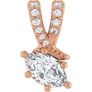 10K Rose Gold 6x3.5 mm Marquise Pendant Mounting