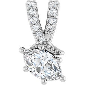 14K X1 White Gold 6x3.5 mm Marquise Pendant Mounting