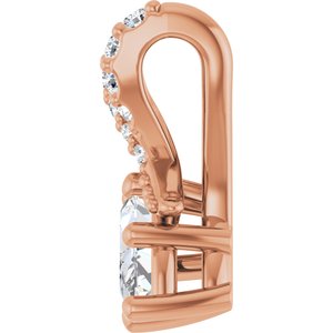 14K Rose Gold 6x3.5 mm Marquise Pendant Mounting – image 5