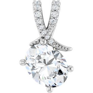 14K X1 White Gold 9x7 mm Oval Pendant Mounting