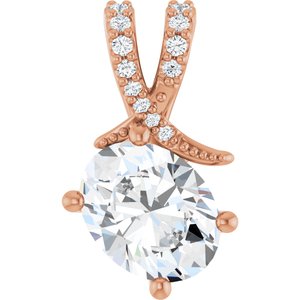 14K Rose Gold 9x7 mm Oval Pendant Mounting