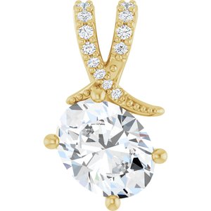 14K Yellow Gold 9x7 mm Oval Pendant Mounting