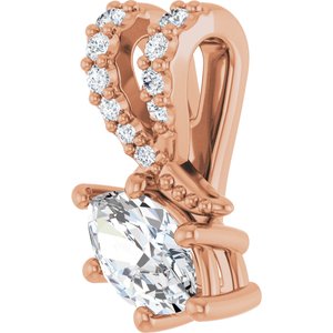 10K Rose Gold 6x3.5 mm Marquise Pendant Mounting – image 3