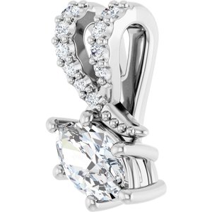 10K White Gold 6x3.5 mm Marquise Pendant Mounting – image 3