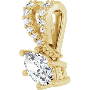 14K Yellow Gold 6x3.5 mm Marquise Pendant Mounting – image 3