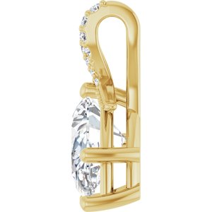 18K Yellow Gold 12x7.5 mm Pear Pendant Mounting – image 5