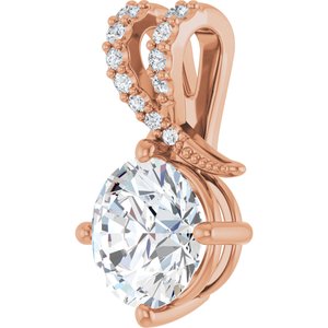 10K Rose Gold 8.2 mm Round Pendant Mounting – image 3