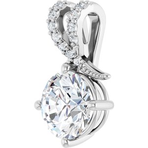 14K White Gold 8.2 mm Round Pendant Mounting – image 3
