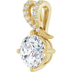 10K Yellow Gold 8.2 mm Round Pendant Mounting – image 3