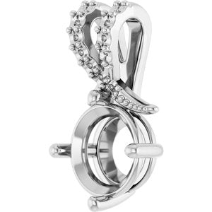 10K White Gold 8.2 mm Round Pendant Mounting – image 4