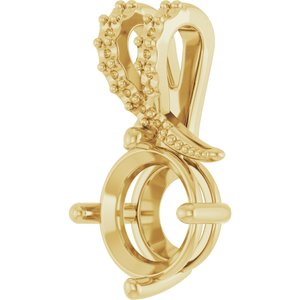 10K Yellow Gold 8.2 mm Round Pendant Mounting – image 4