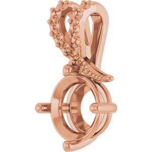 18K Rose Gold 8.2 mm Round Pendant Mounting – image 4