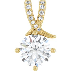 18K Yellow Gold 8.2 mm Round Pendant Mounting