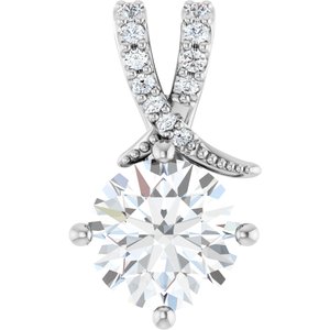 Sterling Silver 8.2 mm Round Pendant Mounting
