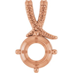 18K Rose Gold 8.2 mm Round Pendant Mounting – image 2