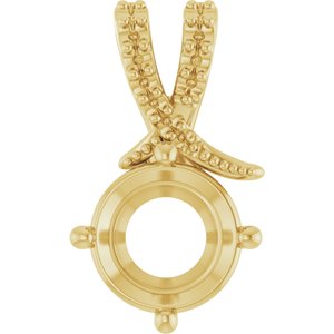 10K Yellow Gold 8.2 mm Round Pendant Mounting – image 2