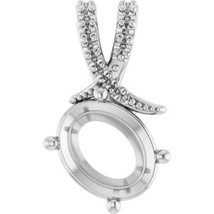 Platinum 10x8 mm Oval Pendant Mounting – image 2