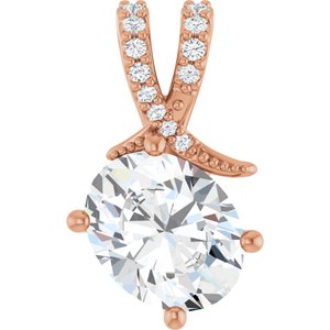 14K Rose Gold 10x8 mm Oval Pendant Mounting