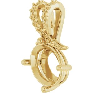 14K Yellow Gold 10x8 mm Oval Pendant Mounting – image 4