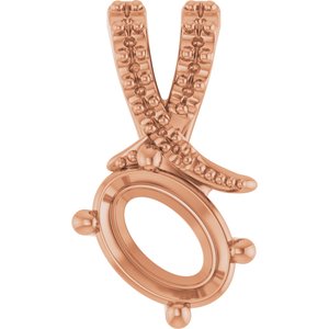 18K Rose Gold 7x5 mm Oval Pendant Mounting – image 2