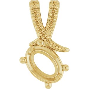 14K Yellow Gold 7x5 mm Oval Pendant Mounting – image 2