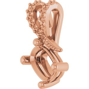 10K Rose Gold 6.5x4.5 mm Elongated Cushion Pendant Mounting – image 4