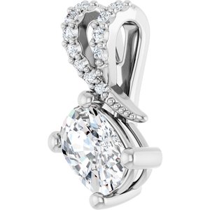Sterling Silver 6.5x4.5 mm Elongated Cushion Pendant Mounting – image 3