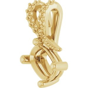 18K Yellow Gold 6.5x4.5 mm Elongated Cushion Pendant Mounting – image 4