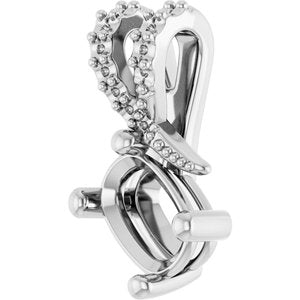 18K White Gold 6.5x4.5 mm Elongated Cushion Pendant Mounting – image 4