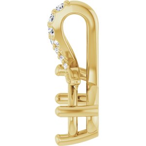 14K Yellow Gold 7x5 mm Oval .05 CTW Natural Diamond Semi-Set Pendant – image 6