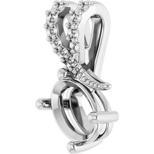 Platinum 7x5 mm Oval Pendant Mounting – image 4