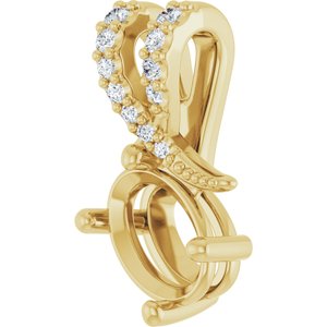 14K Yellow Gold 7x5 mm Oval .06 CTW Lab-Grown Diamond Semi-Set Pendant – image 4