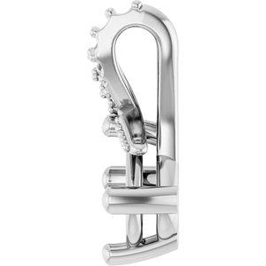 10K White Gold 6.5x4.5 mm Elongated Cushion Pendant Mounting – image 6