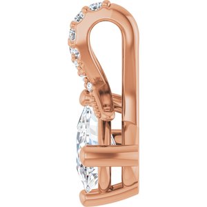 10K Rose Gold 6.5x4.5 mm Elongated Cushion Pendant Mounting – image 5