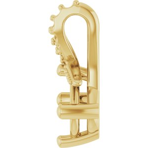 18K Yellow Gold 6.5x4.5 mm Elongated Cushion Pendant Mounting – image 6