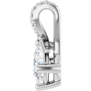 10K White Gold 6.5x4.5 mm Elongated Cushion Pendant Mounting – image 5