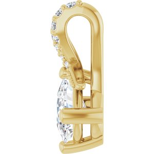 18K Yellow Gold 6.5x4.5 mm Elongated Cushion Pendant Mounting – image 5