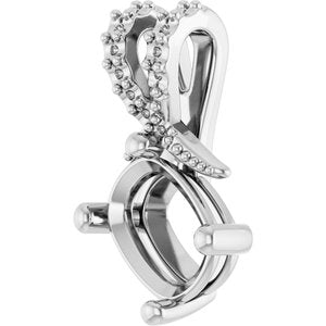 10K White Gold 8x6 mm Elongated Cushion Pendant Mounting – image 4
