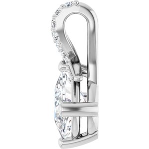 18K White Gold 8x6 mm Elongated Cushion Pendant Mounting – image 5