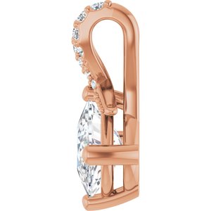 10K Rose Gold 8x6 mm Elongated Cushion Pendant Mounting – image 5