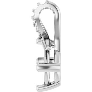 10K White Gold 8x6 mm Elongated Cushion Pendant Mounting – image 6