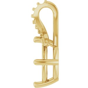 14K Yellow Gold 9 mm Round Pendant Mounting – image 6