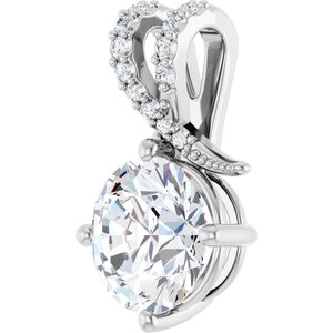 10K White Gold 9 mm Round Pendant Mounting – image 3