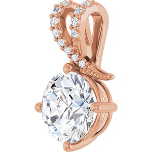 18K Rose Gold 9 mm Round Pendant Mounting – image 3