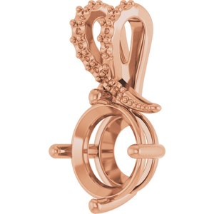 10K Rose Gold 9 mm Round Pendant Mounting – image 4