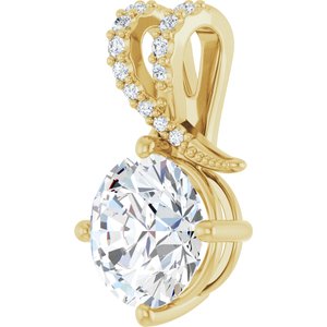 18K Yellow Gold 9 mm Round Pendant Mounting – image 3