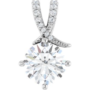 18K White Gold 9 mm Round Pendant Mounting