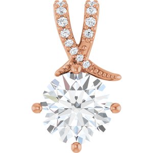18K Rose Gold 9 mm Round Pendant Mounting
