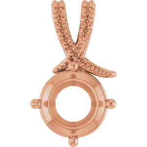 10K Rose Gold 9 mm Round Pendant Mounting – image 2