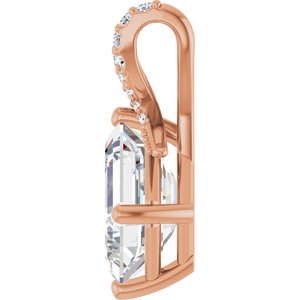 18K Rose Gold 10x8 mm Emerald Pendant Mounting – image 5